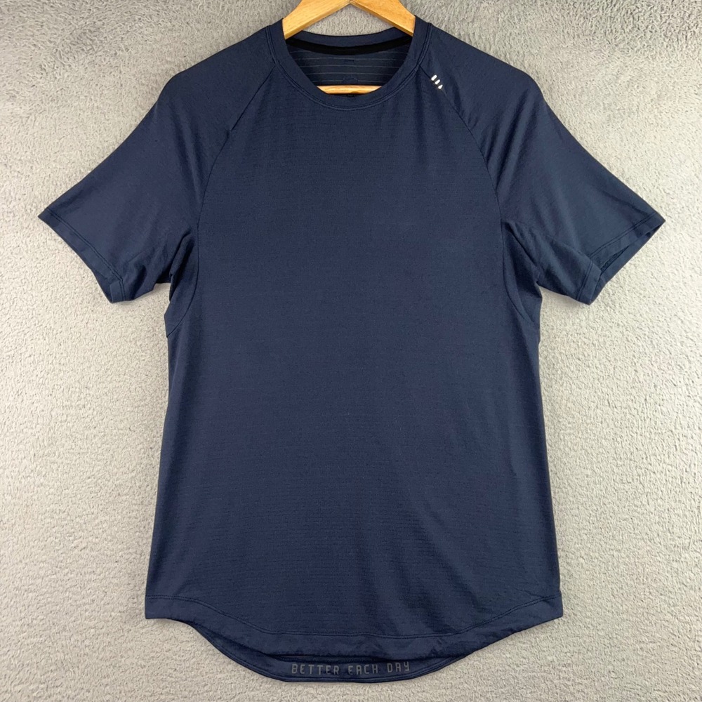 Lululemon Metal Vent Tech Short Sleeve Shirt Navy Blue Mens Training Top S